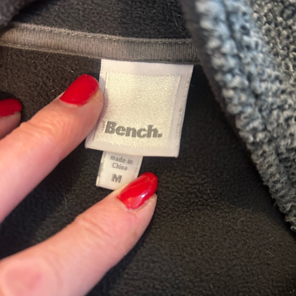 Bench Dark Gray Women's Cozy Sherpa zip up sweater ❤️M - Picture 8 of 10